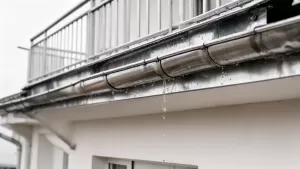 Obróbka blacharska balkonu z rynną